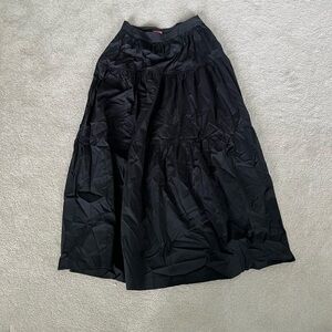 STAUD Black A-Line Midi Skirt for Work